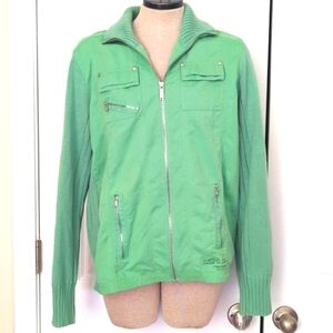 Cecil Sweater Jacket Cardigan Zip Women's Size XXL Green Cotton Blend- 99